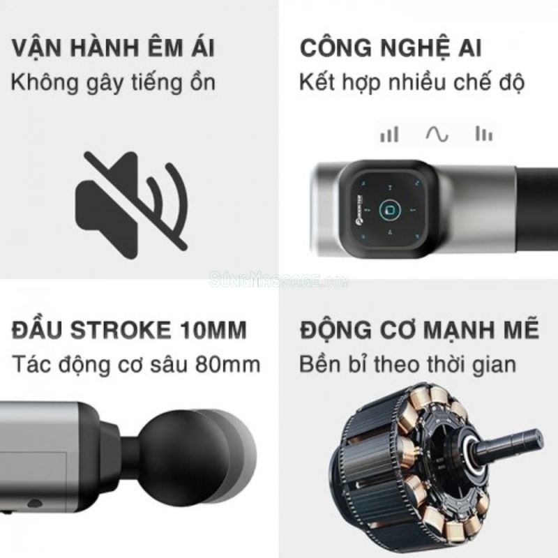 Súng massage cầm tay Booster M2-A 12V với nhiều ưu điểm vượt trội