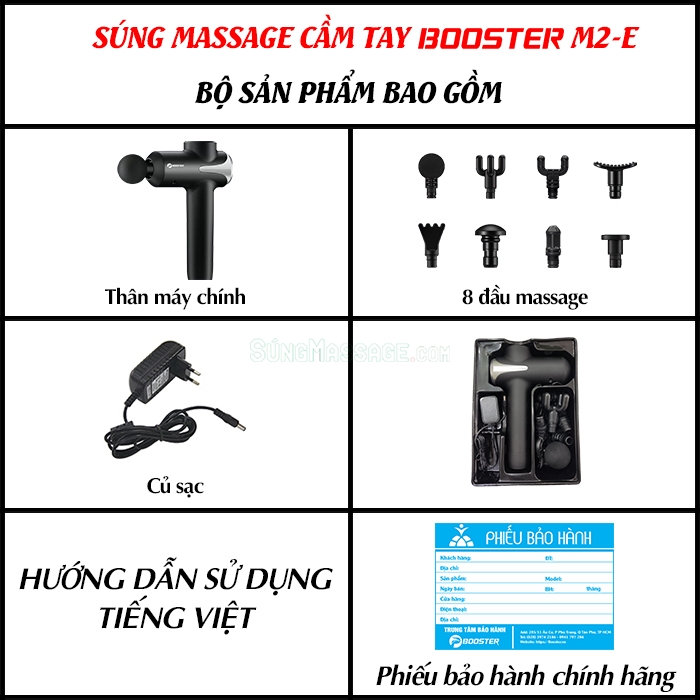 Bộ sản phẩm súng massage Booster M2-E
