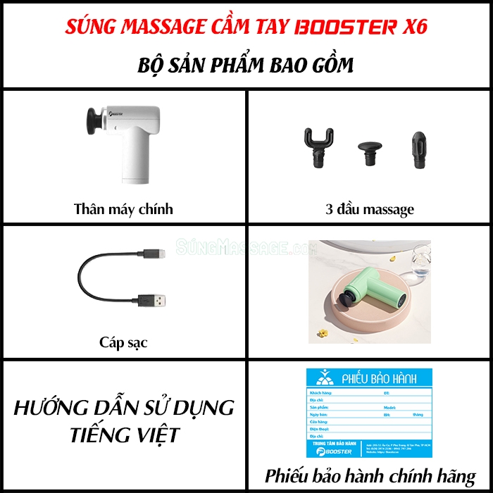 Súng massage cầm tay mini Booster X6