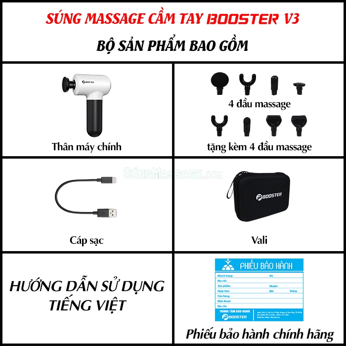 Súng massage giãn cơ hướng dẫn sử dụng Booster Mini V3