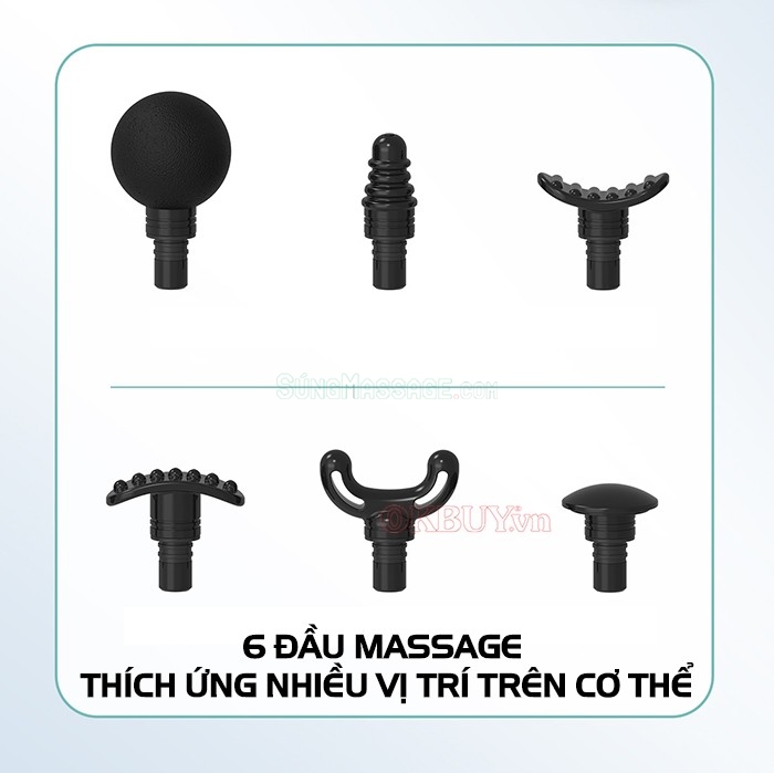 Súng massage cầm tay mini với 6 đầu massage Puli PL-656
