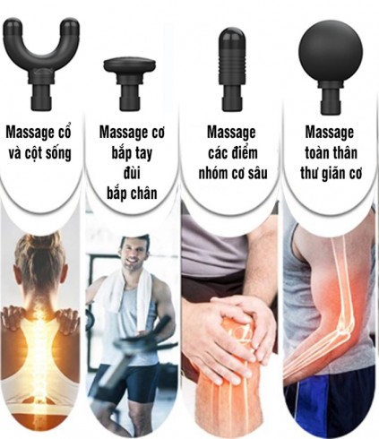 Súng massage cầm tay Booster MINI cầm tay điều trị căng cơ bắp - Đen