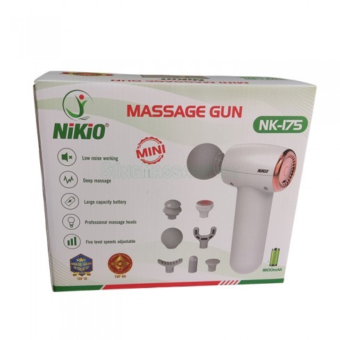 Súng massage cầm tay Mini đầu nóng Nikio NK-175 - 7 đầu
