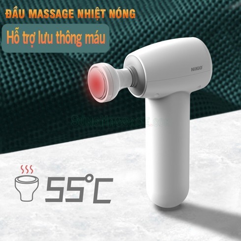 Súng massage cầm tay Mini đầu nóng Nikio NK-175 - 7 đầu