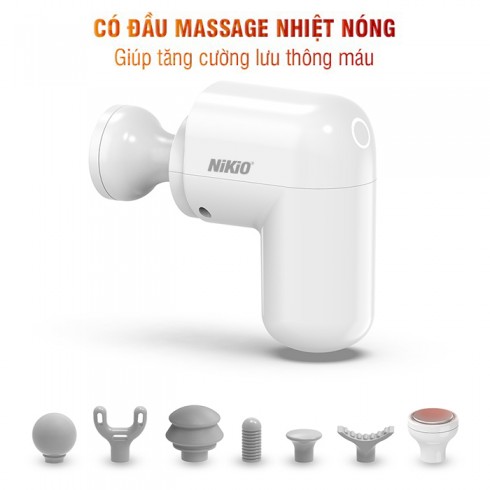 Súng massage cầm tay siêu mini có đầu nhiệt nóng Nikio NK-173