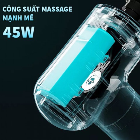 Súng massage giãn cơ mini nhiệt nóng Booster V3 - 4 đầu matxa